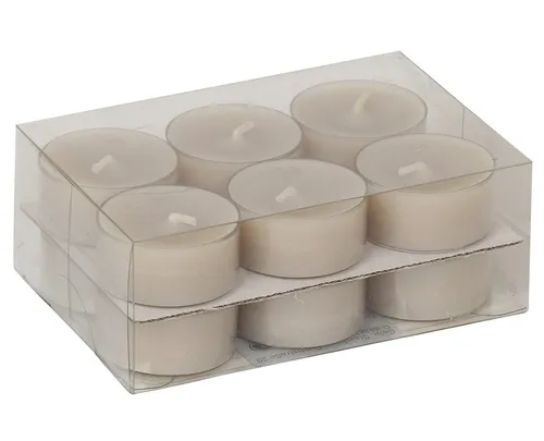 Steinhart Kerzen Teelicht Teelichter in Kunststoffhülle Taupe 18/38mm, 12er-Pack