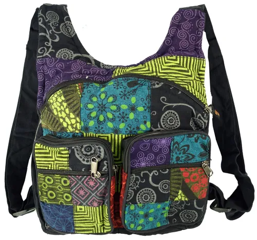 Guru-Shop Freizeitrucksack Patchwork Rucksack, Freizeitrucksack, Hippie..