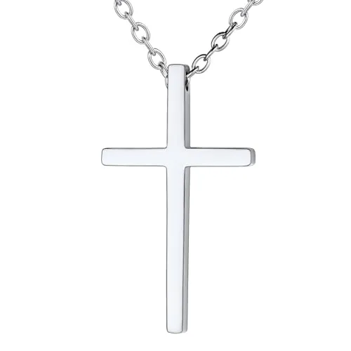 Richsteel Kreuz Collier aus Edelstahl kette mit kreuz anhänger herren kette mit Anhänger Kreuz mit Schmuckbox für Männer