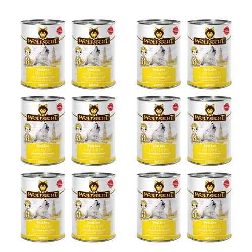 Wolfsblut Vetline Urinary Nassfutter 12x395g für Hunde - Diätetisches Nassfutter für Hunde, unterstützt ein optimales Harnmilieu. Getreidefrei und schonend gegart, ideal für alle Hunderassen und Altersgruppen.