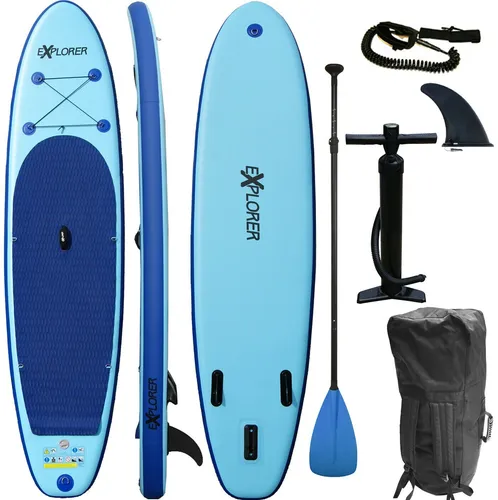 EXPLORER SUP Board aufblasbar 320 cm - Ideal für Stand Up Paddling - Aufblasbares SUP Board mit DTEX-1000D-Dropstitch-Technologie für hohe Steifigkeit. Mit 6