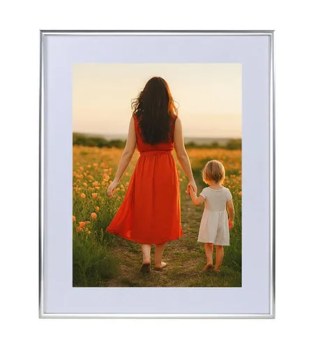 IDEAL TREND Bilderrahmen New Lifestyle Kunststoff Bilderrahmen mit Passepartout & Kunststoffgla, für 1 Bilder (1 St), Schrägschnitt Passepartout