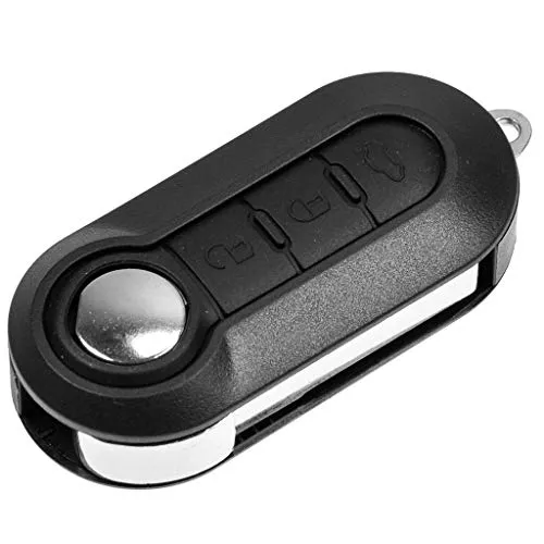 mt key Auto Schlüsselgehäuse + Batterie kompatibel mit Fiat 500 Punto Evo Bravo Ducato III Doblo Qubo Peugeot Boxer Citroen Jumper Iveco Daily Opel Combo D Fernbedienung Rohling