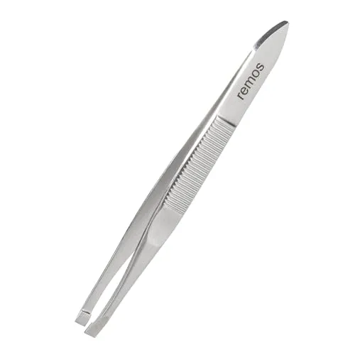 REMOS Pinzette aus rostfreiem Edelstahl mit gerader Spitze - 8 cm