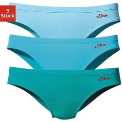 s.Oliver Damen Bikinislip XXL - Funktionsunterwäsche im praktischen 3er-Pack, aus elastischer Baumwoll-Stretch-Qualität für optimalen Tragekomfort. Farbe: petrol-türkis mit rotem Logodruck.