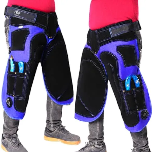 EQUESTRIAN STORE 59cm-23 Inch -Hufschmied-Schürze Premium-Schmied-Leder-Canvas,Hufschmied-Schürzen, echtes Wildleder,Hufschmied-Werkzeug-Schürze,Trimmer-Chaps,Hufpflege, Hufschmied,Männer-Frauen