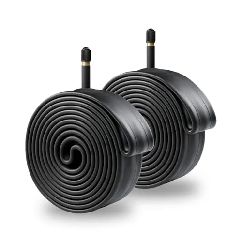 Fahrradschlauch X2 breit in 28 und 29 Zoll, ETRTO-Norm: 50/62-622, Auto Ventil, 2 Stück, Schwarz