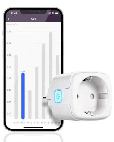 WILAWELS Smart WLAN Steckdose mit Sprachsteuerung, App-Steuerung,2,4GHz