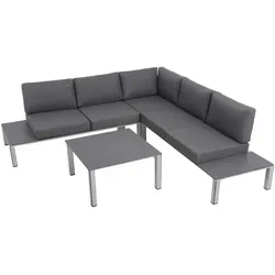 MWH Kedline Lounge-Set Silber - Elegantes Lounge-Set für den Garten, wetterfest und perfekt für entspannte Stunden im Freien.