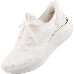 Skechers Bobs B Love - True D 117617-WHT Damen Sneaker - Modische Damen Sneaker mit Hands Free Slip-ins™ für einfaches Anziehen, gepolsterter Memory Foam Innensohle und veganem Material, ideal für Komfort und Stil im Alltag.