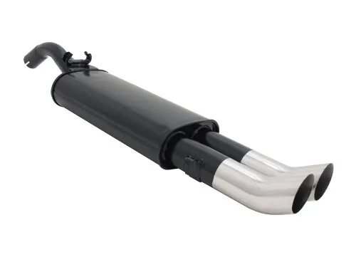 Novus N Stahl Sport Auspuff Endschalldämpfer für VW Golf 2 II - Schalldämpfer aus hochwertigem Edelstahl mit 2x76 DTM Auspuffendrohren für verbesserten Sound und Performance.