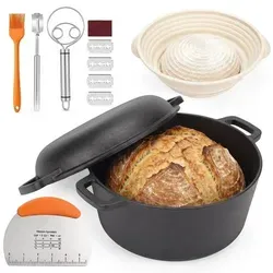 Gusseisen Brotbacktopf 26cm mit Deckel & Zubehör