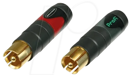 NEUTRIK NF-2CB Cinchstecker - Cinchstecker mit Farbcodierung und vergoldeten Kontakten, ideal für professionelle Audioanwendungen und schützt Ihre Lautsprecher vor Schäden.