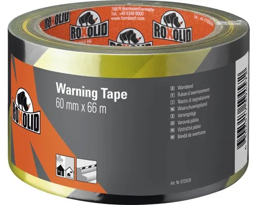 Produktbild ROXOLID Warning Tape Warnband schwarz/gelb 60 mm x 66 m