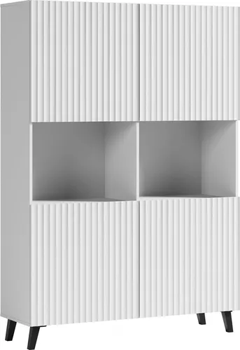 Highboard Phuket Kommode 120x39x168cm - 4-türig, Farbe wählbar - Kommode Phuket im modernen Design mit gemusterten Fronten, Soft-Close Funktion und in wählbaren Farben. Ideal für stilvolle Akzente in Ihrem Wohnraum.