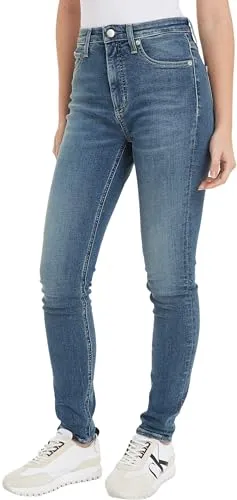 Calvin Klein Jeans HIGH RISE SKINNY - Figurbetonte Skinny-fit-Jeans im 5-Pocket-Style, elastisches Material für hohen Tragekomfort und pflegeleicht, ideal für stylische Freizeit-Outfits.