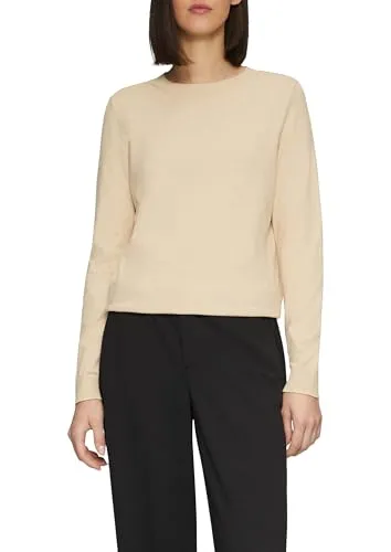 Damen Pullover mit Rundhalsausschnitt - Eleganter Pullover für Damen mit Rippblende und Regular Fit, ideal für einen lässigen Look an kühlen Tagen.