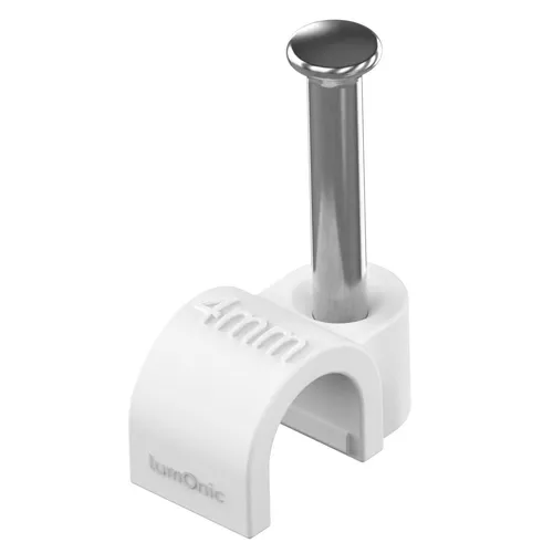 100x Nagelschelle 4mm für Kabel Weiß Kabelschelle mit Nagel Kabelklemme