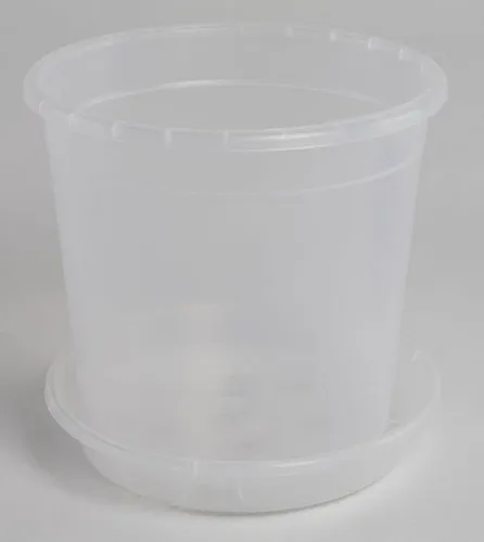 Geli Blumentopf Orchideentopf transparent mit passendem Untersetzer in versch. Größen