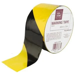 Idea-Home Warnband 111180, Absperrband, nicht klebend, gelb / schwarz, 48mm x 50m