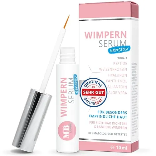 Wimpernserum Sensitiv ohne Hormone & vegan 10 ml – Lash Serum für natürliche Wimpern - 💧 VEGANES WIMPERSERUM FÜR EMPFINDLICHE AUGEN – Unser hormonfreies Lash Serum fördert die Wimpernstruktur und sorgt für eine sanfte Pflege. Ideal für deine tägliche Beauty Routine! 👁️ KLINISCH GETESTET – Hochwertige Inhaltsstoffe wie Hyaluron und Aloe Vera garantieren eine verträgliche Anwendung.