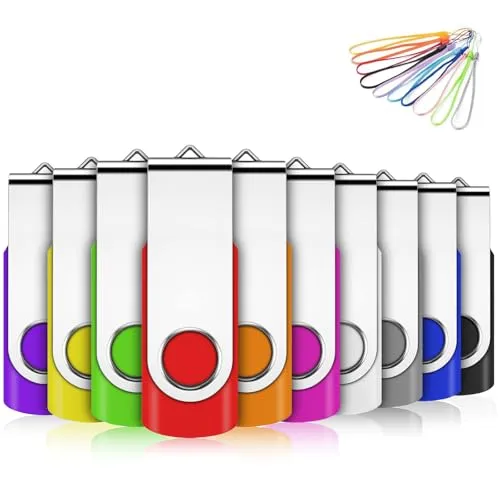 EASTBULL USB Stick 8GB 10 stück Einklappbarer USB 2.0 Transmemory Memory Stick (Mehrfarbig-2)