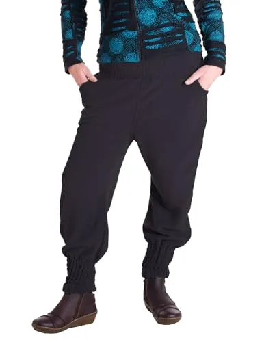 Vishes - Alternative Bekleidung - Warme Damen Hose Winterhose Haremshose ECO Fleecehose Thermohose schwarz 44-46