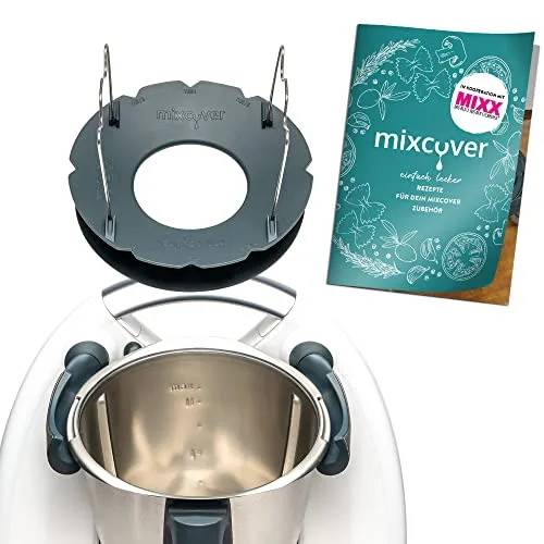 mixcover Mixtopf Verkleinerung - Zubehör für Thermomix TM6 TM5, effizienteres Häckseln ohne Herunterschaben und mit kostenlosem Ebook Rezeptheft