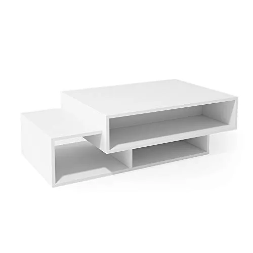 Vicco Couchtisch Bari – Moderner Beistelltisch mit Ablage in weiß von Vicco