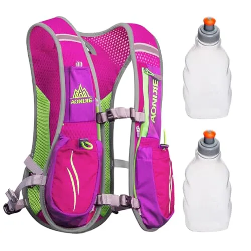 Geila Trinkrucksack Laufen, Trinkweste Outdoorsport Trail Marathoner Running Race Leichter Rucksack für Männer & Frauen mit 2 Wasserflaschen