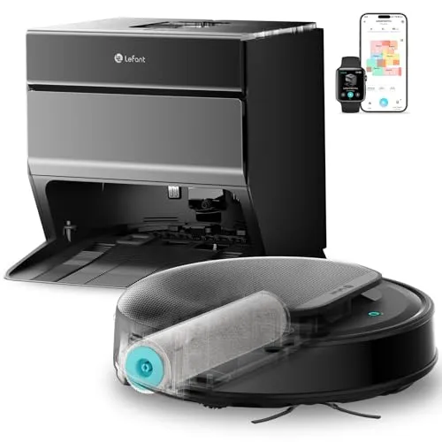 Lefant M5 Pro Roller Staubsauger Roboter,Anheben des Wischmopps,Vermeiden von Hindernissen,18000 Pa,2.4G/5GHz Wi-Fi, Absturzsicherung,No-Go-Zone, Aufsaugen von Tierhaaren, Grau