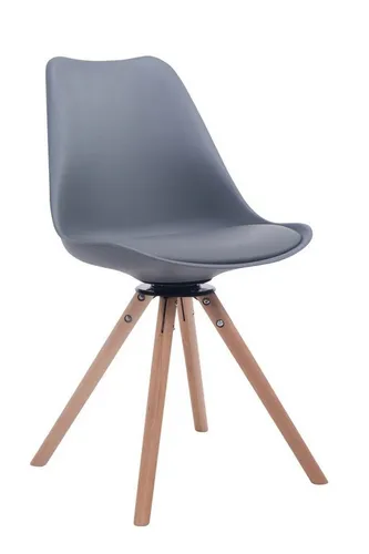 CLP Retrostuhl Troyes Rund - Drehbarer Schalensitz mit Kunstlederbezug - Esszimmerstuhl mit hochwertiger Polsterung und stabilen Holzbeinen. Ideal für Esszimmer, Warteräume und Veranstaltungen. Wählen Sie aus verschiedenen Farben für einen individuellen Look!