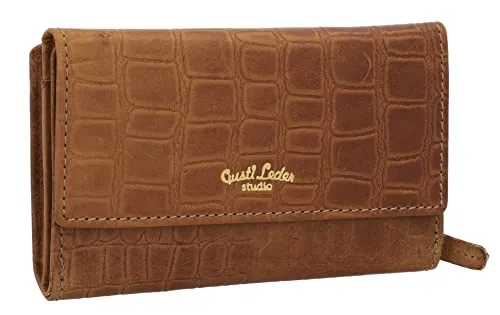 Gusti Gloria Geldbörse - Hochwertige Damen Leder Brieftasche in Braun - Damen-Geldbörsen, praktische und langlebige Leder Geldbörse, die sich individuell anpasst und durch ihr zeitloses Design besticht.