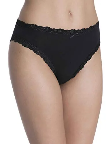 Nina von C. Damen-Slip 3er-Pack schwarz Größe 44 - Funktionsunterwäsche mit sehr guter Passform und hochwertigem Tragekomfort. Praktischer 3er-Pack in romantischem Design mit floraler Bordüre.