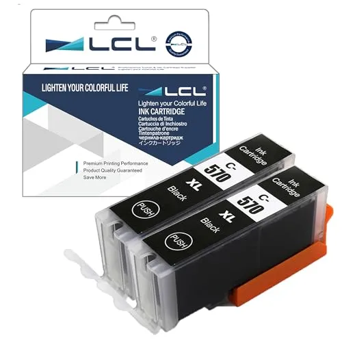 LCL Kompatibel Tintenpatrone PGI-570 PGI-570XL PGI-570XLBK (2 PGBK) Ersatz für Canon PIXMA TS5050 TS5051 TS5053 TS5055 MG5700 MG5750 MG5751 MG5752 MG5753 TS6050 TS6051 TS6052 MG6800 MG6850 MG6851