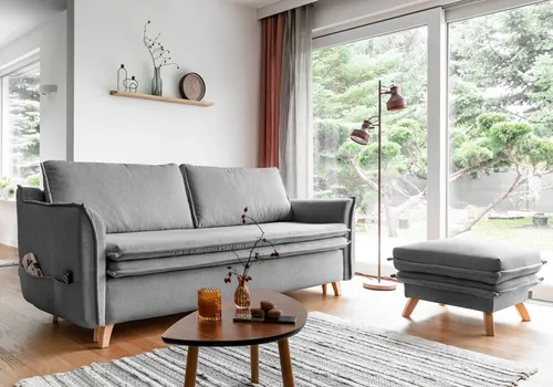 Miuform Einzelsofa Charming Charlie mit Schlaffunktion, grau