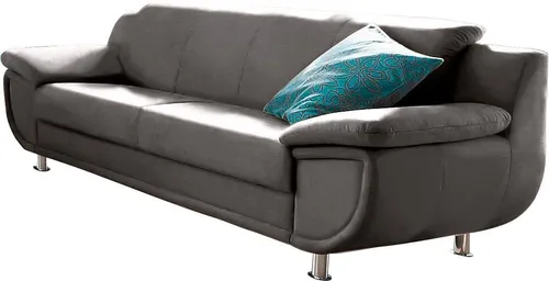 TRENDMANUFAKTUR 3-Sitzer Rondo, Breite 207 cm, breite Armlehnen, Füße chromfarben, wahlweise mit Federkern, pflegeleichte Bezügen, Unser Dauertiefpreis