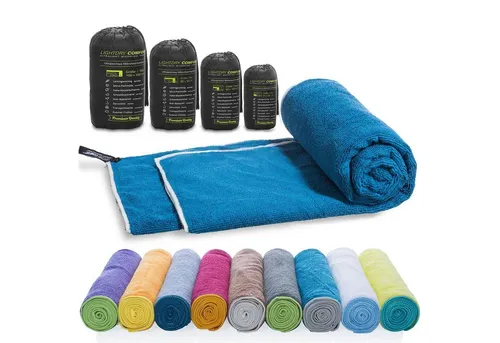 LightDry Reisehandtuch Mikrofaser Sporthandtuch - Schnelltrocknend & Saugstark - Reisehandtuch aus Mikrofaser mit extrem leichtem, schnelltrocknendem und saugstarkem Design. Ideal für Sport, Fitness und Reisen, bleibt frisch und geruchsfrei!