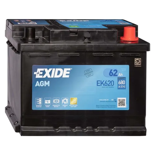 Exide EK620 AGM Autobatterie 12V 62Ah 620A/EN