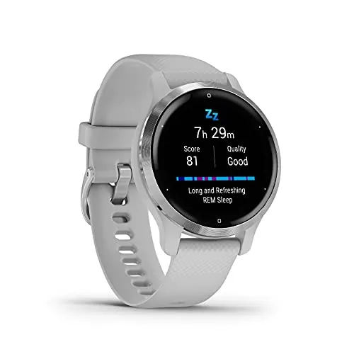 Garmin [renewed] Venu 2S – schlanke GPS-Fitness-Smartwatch mit scharfem 1,1“ AMOLED-Touchdisplay, Gesundheitsfunktionen, über 25 vorinstallierten Sport-Apps, GarminMusic & GarminPay [Generalüberholt]
