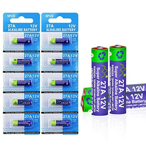GutAlkaLi 10 Stück 27A 12V Batterie, High-Voltage Batterie 27A 12V Alkaline Mini, V27A LR27A MN27 L828 A27 12 Volt Batterie, -3 Jahre Lagerfähigkeit