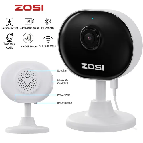 ZOSI 2MP Pan/Tilt Überwachungskamera Aussen WLAN - Überwachungskamera mit 355°/140° Schwenkfunktion und 1080p HD Nachtsicht, ideal für 24/7 Hausüberwachung mit automatischer Verfolgung und 2-Wege-Audio.