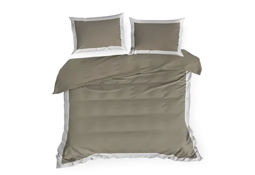Eurofirany Bettwäsche LAURA ELIZA, 3-teilig, atmungsaktiv, braun - Hochwertige 3-teilige Bettwäsche aus 55 % Baumwolle und 45 % Polyester, mit dekorativer Kante. Perfekt für angenehme Nächte und einfache Pflege.