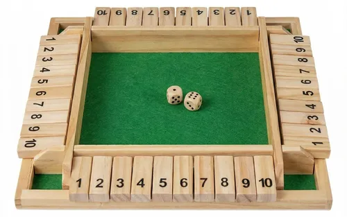COSTWAY Shut The Box Spiel für 2-4 Spieler, Würfelspiel mit 2 Würfel&robustem Kiefernholz, Klappenspiel, Mathematik, Lernspielzeug, Mathespiele
