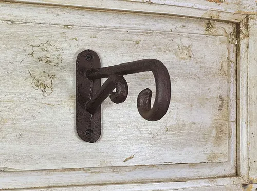 Wandhaken für Blumenampel Wandhalter Blumentopf Gusseisen Braun Vintage 12cm