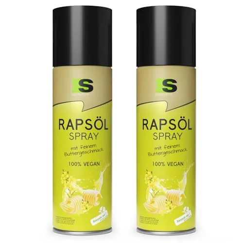 Spraytive 2 x 400 ml Rapsöl-Spray mit feinem Buttergeschmack – ideal zum Kochen, Backen, für Salate sowie als Airfryer-, Grill- und Heißluftfritteusen-Spray - 100% VEGAN & kalorienbewusst genießen