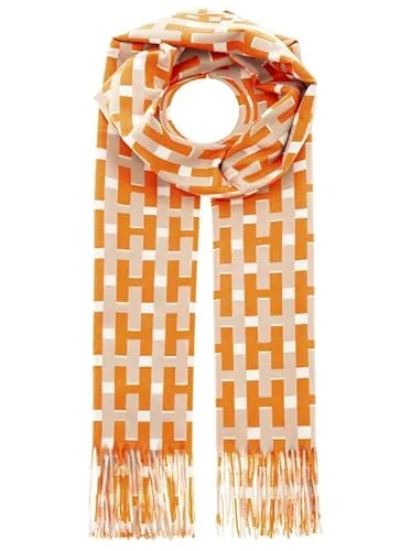 Zwillingsherz Damen Schal Tuch mit vielen Mustern in orange von Zwillingsherz