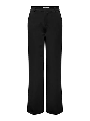 ONLY Marlenehose in Schwarz - 38/L32 - Modische Marlenehose aus recyceltem Polyester, High Waist mit Bügelfalte und praktischen Eingrifftaschen, ideal für stilvolle Outfits.