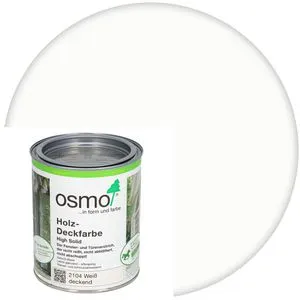 OSMO Holz-Deckfarbe 2104 Weiß - Wetterbeständige Fensterfarbe - Lacke für Außenanwendungen, speziell entwickelt für Fenster und Türen, bietet seidenglänzenden Schutz und ist wasserabweisend.