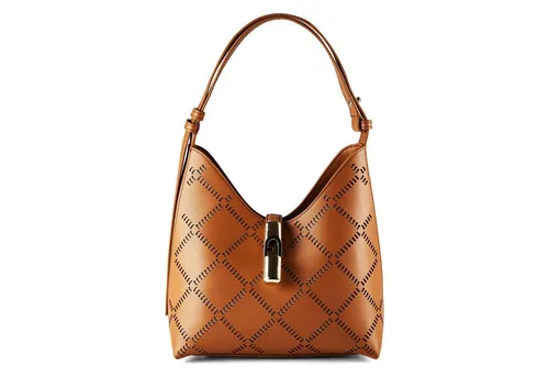 Furla Goccia Schultertasche aus Leder 25 cm in Braun - Elegante Furla Goccia Schultertasche aus hochwertigem Leder, ideal für den täglichen Gebrauch. Stilvolles Design und praktische Größe für Ihre Essentials.